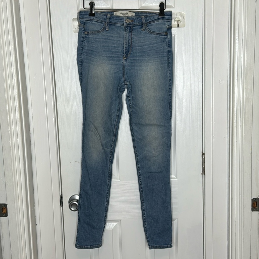 Abercrombie & Fitch, skinny, light wash, may run small, western, 30 W, jeans
